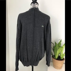 Men’s Lacoste zip up light cardigan.